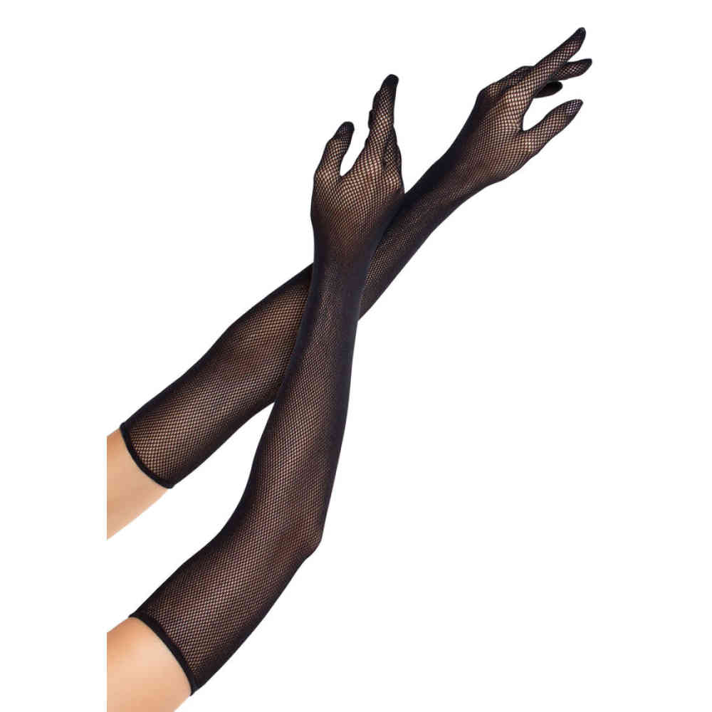 Leg Avenue - Opera Length Fishnet Gloves - Black
